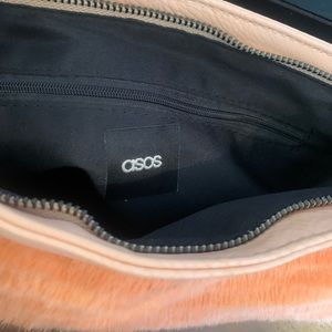 ASOS Lg Faux Leather/Fur Hand Held Bag